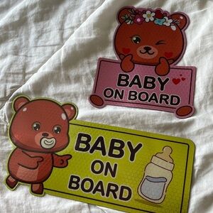 Two‎ Baby on Board Car Magnets